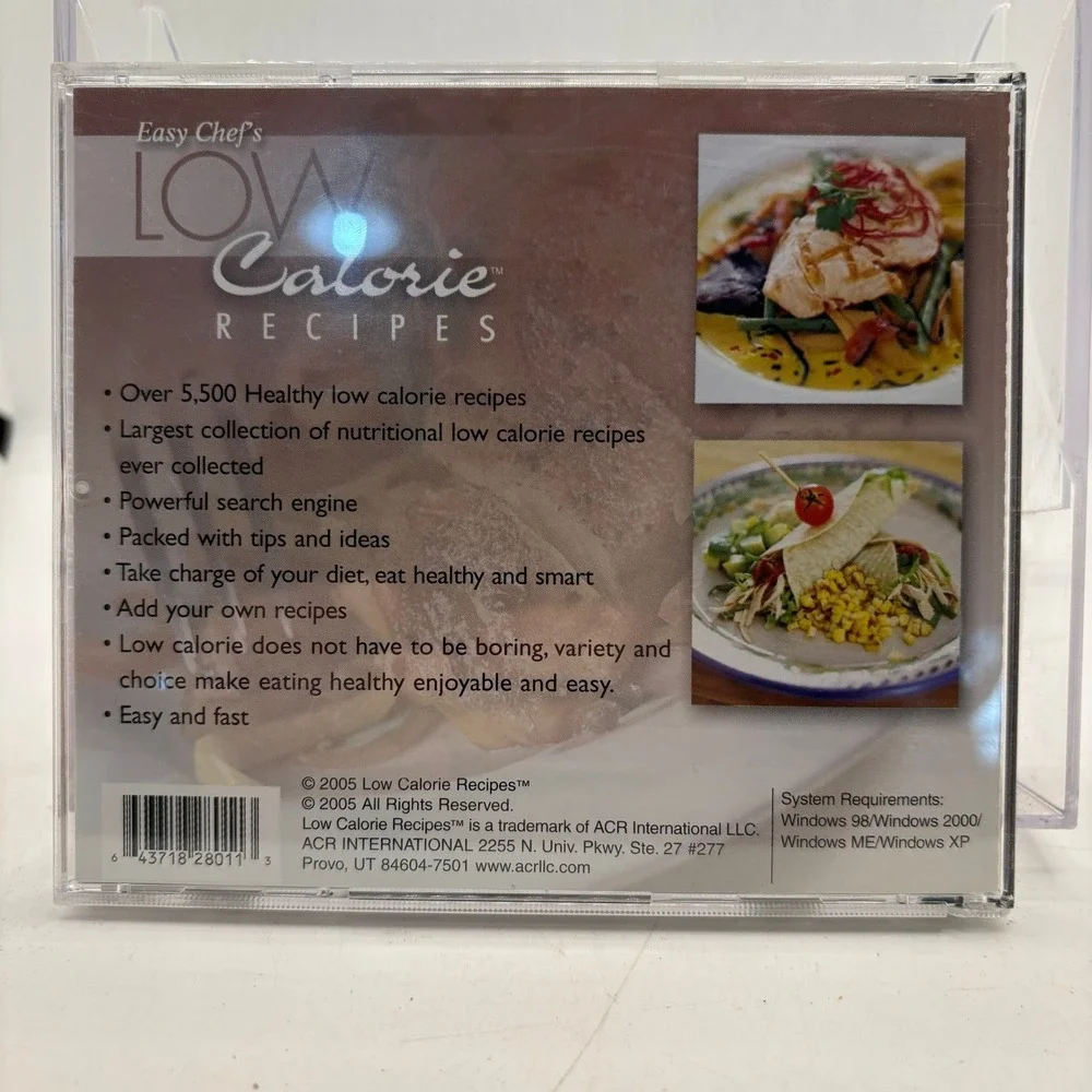 Easy Chef Low Calorie Recipes PC CD-ROM Software 2005 Windows XP 2000‎ 98 ME